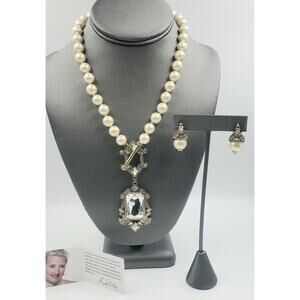 HEIDI DAUS "Deco Edition" Beaded Toggle Necklace & Earrings Set – NIB